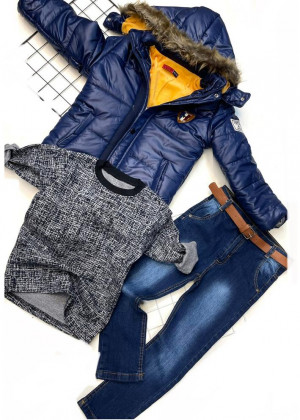 Костюм (куртка, кофта и джинсы) 20599860