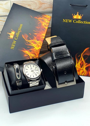Подарочный набор часы, браслет, ремень и коробка 20637416