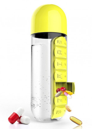 Бутылка для воды с органайзером для таблеток и витаминов на неделю 20766303