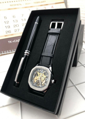 Подарочный набор для мужчины часы, ручка + коробка #21177521