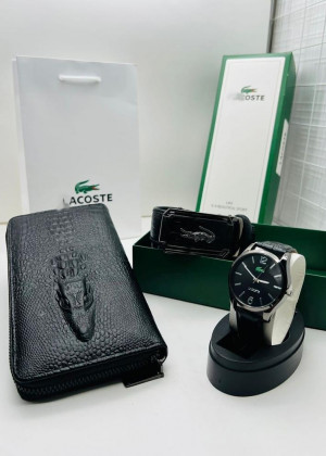 Подарочный набор для мужчины ремень, кошелек, часы + коробка #21247503