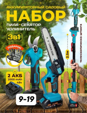 Набор 3в1 Высоторез аккумуляторный секатор и пила со штангой