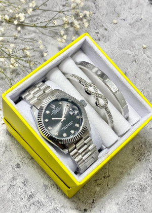 Подарочный набор для женщин часы, 2 браслета + коробка 23124049