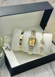 Подарочный набор для женщин часы, 2 браслета + коробка