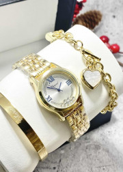 Подарочный набор для женщин часы, 2 браслета + коробка