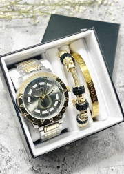 Подарочный набор для женщин часы, 2 браслета + коробка