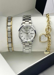 Подарочный набор для женщин часы, 2 браслета + коробка