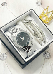 Подарочный набор для женщин часы, 2 браслета + коробка