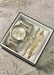 Подарочный набор для женщин часы, 2 браслета + коробка