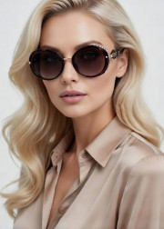 Набор женские солнцезащитные очки, коробка, чехол + салфетки