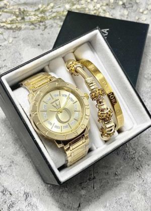 Подарочный набор для женщин часы, 2 браслета + коробка 23304504