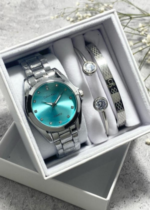 Подарочный набор для женщин часы, 2 браслета + коробка 23304598
