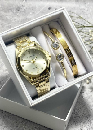 Подарочный набор для женщин часы, 2 браслета + коробка 23304600