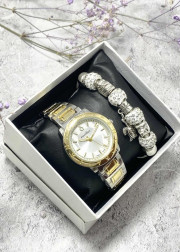 Подарочный набор для женщин часы и браслет+ коробка