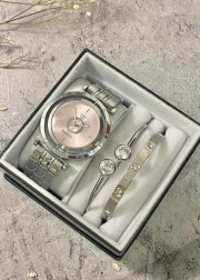 Подарочный набор для женщин часы, 2 браслета + коробка