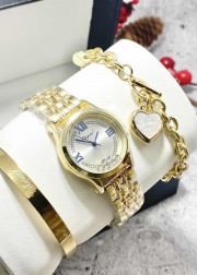 Подарочный набор для женщин часы, 2 браслета + коробка